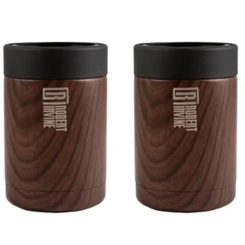 Robert Irvine 12‎ Oz Wood Regular Can Stainless Steel Coolers Set Of 2